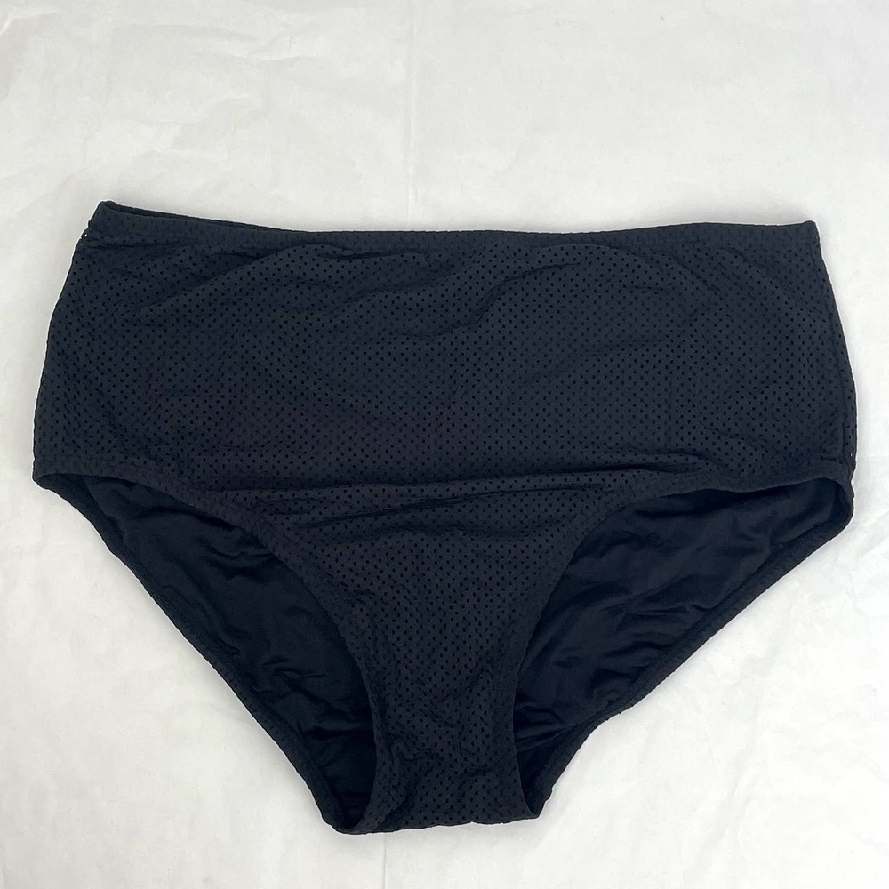 Andie Swim Womens High Waisted Bikini Bottoms XXL Swimsuit Eyelet Black NWT